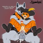 anal anal_penetration anthro anthro_on_bottom anthro_on_top arm_around_neck arm_around_partner arm_tuft arms_around_partner ball_size_difference balls barazoku bareback biceps big_balls big_dom_small_sub big_penis bodily_fluids boots bottomless cape cheek_tuft cloak clothed clothing crossed_arms cum cum_drip cum_from_ass cum_in_ass cum_inside cum_on_balls cum_on_ground cum_on_penis cum_overflow cum_splatter darkened_balls darkened_genitalia darkened_penis dialogue dominant dripping duo elbow_tuft erection eye_roll eyebrows facial_markings facial_tuft footwear from_behind_position fur fuzzy genital_fluids genitals green_eyes grey_body grey_fur grin half-closed_eyes hat hat_feather head_markings head_tuft headgear headwear hug humanoid_genitalia humanoid_penis inner_ear_fluff knee_tuft leg_tuft legs_up looking_at_another looking_at_partner looking_pleasured loose_feather male male/male male_on_bottom male_on_top markings mask_(marking) masturbating_while_penetrated masturbation motion_lines muscular muscular_anthro muscular_male narrowed_eyes nude on_bottom on_top onomatopoeia open_mouth open_smile orange_body orange_fur partially_clothed penetration penile penile_masturbation penile_penetration penis penis_in_ass penis_size_difference perineum red_eyes reverse_cowgirl_position sex shoes simple_background sitting size_difference smaller_penetrated smile sound_effects spread_legs spreading tailless teeth text thick_penis thick_thighs tuft n0vanarts dreamworks puss_in_boots_(franchise) death_(puss_in_boots) puss_in_boots_(dreamworks) canid canine canis domestic_cat felid feline felis mammal tabby_cat wolf 1:1 2025 english_text hi_res signature