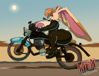 anthro beard big_breasts big_ears biker_girl black_bodysuit black_clothing black_nose black_skinsuit blue_clothing blue_eyes blue_topwear blush blush_lines bodysuit boots breasts brown_beard brown_eyeshadow brown_facial_hair cleavage clothed clothing desert duo eyelashes facial_hair female floppy_ears footwear front_view fur grey_background hair head_tuft high_heeled_boots high_heels huge_breasts human_on_anthro hyper hyper_breasts interspecies long_ears looking_at_viewer lop_ears male mature_female motorcycle narrowed_eyes nipples riding_motorcycle shoes simple_background skinsuit smile solo tan_body tan_fur tan_skin teeth tight_clothing tooth_gap topwear tuft vehicle dedoggyskullz wkkeezy sega sonic_the_hedgehog_(series) vanilla_the_rabbit human lagomorph leporid mammal rabbit 2025 hi_res