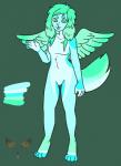 anthro female solo tail deanwolfwood mythology dragon lagomorph leporid mammal mythological_creature mythological_scalie rabbit scalie mint_(disambiguation) flat_colors hi_res model_sheet