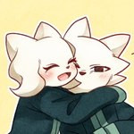 anthro black_eyes blush clothed clothing duo eyelashes eyes_closed female fur hug hugging_another male smile white_body white_fur gamedaisukira nine_sols red_candle_games heng_(nine_sols) yi_(nine_sols) felid feline mammal solarian 1:1 low_res brother_(lore) brother_and_sister_(lore) sibling_(lore) sister_(lore)