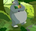 anthro belly feet food food_fetish forest fruit jungle male overweight overweight_anthro overweight_male paws plant solo tree pumex disney junglebook the_jungle_book baloo bear mammal sloth_bear ursine