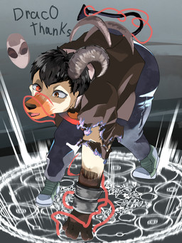 black_body black_fur blade_tail burning_clothes claws clothed clothing feral fur fused_fingers growth hands_to_paws horn human_to_feral magic magic_circle male mid_transformation orange_body orange_fur paw_growth pointed_tail pokeball runes snout snout_growth solo species_transformation spiked_tail spikes spikes_(anatomy) tail text topwear torn_clothing torn_topwear transformation nexusthelife nintendo pokemon canid canine generation_2_pokemon houndoom human mammal pokemon_(species) 3:4 absurd_res english_text hi_res