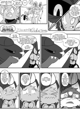 10_panel_comic ambiguous_gender anthro black_body black_fur black_nose black_sclera black_text bow_ribbon butt claws dialogue ellipsis eyebrows eyes_closed female feral fur grass group male mouth_closed nervous nervous_smile open_mouth open_smile paws plant pupils quadruped question_mark scarf sharp_teeth smile sound_effects speech_bubble tail talking_to_another teeth text tongue white_pupils white_sclera heavenlyproductions nintendo pokemon eeveelution garchomp generation_4_pokemon generation_6_pokemon pokemon_(species) shinx sylveon 2025 absurd_res comic english_text hi_res monochrome signature