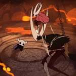 ambiguous_gender anthro arthropod_webbing black_body bound breakdancing chain cloak clothing dancing female group kneeling looking_back looking_down looking_up music nail_(weapon) parody trio web_bondage annoyingflower cat_breakdancing_meme hollow_knight intense_(band) only_you_(song) team_cherry hollow_knight_(character) hornet_(hollow_knight) the_infection_(hollow_knight) the_knight_(hollow_knight) arthropod infected_(species) insect vessel_(species) 1:1 animated meme short_playtime sound webm