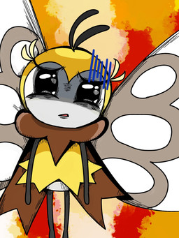 ambiguous_gender antennae_(anatomy) black_eyes brown_body brown_skin fire insect_wings open_mouth solo stick_arms stick_calves stick_legs stick_limbs stick_thighs thin_calves thin_legs thin_thighs white_body white_skin wings yellow_body yellow_skin nicmal2 nintendo pokemon arthropod generation_7_pokemon pokemon_(species) ribombee 3:4 hi_res