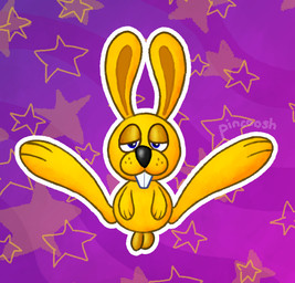 balls big_feet buckteeth darkened_balls darkened_genitalia darkened_penis feet feral fur genitals humanoid_genitalia humanoid_penis male pattern_background penis simple_background sitting solo spread_legs spreading teeth text whisker_spots yellow_body yellow_fur pincoosh mario_bros nintendo super_mario_64 mips lagomorph leporid mammal rabbit artist_name digital_media_(artwork) hi_res