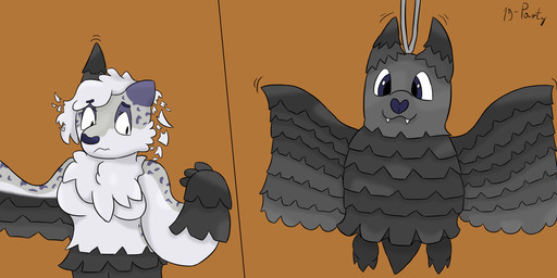 anthro anthro_to_inanimate breasts female inanimate_transformation looking_at_self pinata_transformation simple_background small_breasts solo transformation transformation_sequence wojtekgoosly felid mammal pantherine snow_leopard digital_media_(artwork) hi_res