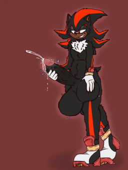 abdominal_bulge absorption_vore anthro ball_fondling balls black_body black_fur bodily_fluids cock_transformation cum cumshot duo ejaculation fondling fur genital_fluids genitals heart_symbol highlights_(coloring) male male_pred narrowed_eyes red_eyes red_highlights sentient_fat sentient_penis simple_background smile smirk transformation unwilling_to_willing vore vizlottz sega sonic_the_hedgehog_(series) shadow_the_hedgehog eulipotyphlan hedgehog mammal 2022 3:4 hi_res