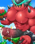 abs anthro areola balls barazoku biceps big_balls big_muscles big_pecs big_penis blush bodily_fluids bracelet claws cloud cum cum_on_penis cum_on_self cumshot day duo ejaculation emanata erection extreme_size_difference genital_fluids genitals glans high-angle_view horn huge_balls huge_muscles huge_pecs huge_penis humanoid_genitalia humanoid_on_anthro humanoid_penis jewelry kemono larger_humanoid long_penis macro male male/male muscular muscular_humanoid muscular_male narrowed_eyes navel nipples nude orgasm outside pecs penis size_difference sky smaller_anthro spiked_bracelet spikes spikes_(anatomy) standing sweat thick_arms thick_penis vein maldu sega sonic_the_hedgehog_(series) sonic_the_hedgehog the_deadly_six zavok eulipotyphlan hedgehog humanoid mammal zeti 2025 4:5 absurd_res hi_res