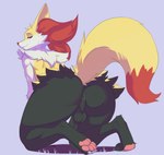 anthro anus butt male pawpads paws presenting presenting_anus presenting_hindquarters solo stabssy nintendo pokemon braixen generation_6_pokemon pokemon_(species) absurd_res hi_res