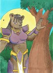 anthro armor female fullcolor knightschronicles knightschroniclescomic natures solo spring superhero warrior nyghtmar3 venom_thorn_(nyghtmar3) bear mammal ursine hi_res traditional_media_(artwork)