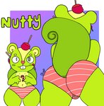 anthro big_tail blush butt candy clothing dessert femboy food fur green_eyes looking_at_viewer male navel presenting presenting_hindquarters smile solo tail thick_thighs tight_clothing underwear wide_hips phant0mhat happy_tree_friends nutty_(htf) mammal rodent sciurid tree_squirrel colored_sketch digital_media_(artwork) hi_res sketch