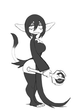 big_breasts big_ears black_clothing black_dress black_hair breasts clothed clothed_female clothed_humanoid clothing dress eyelashes feet female female_humanoid fingers glistening glistening_eyelids hair half-closed_eyes holding_object holding_scepter humanoid_pointy_ears legwear narrowed_eyes noseless pointy_ears scepter side_view simple_background solo standing sweater tail teeth thick_thighs thigh_highs toeless_legwear toes topwear turtleneck white_background foresttherotten goblin humanoid tailed_humanoid 2025 digital_drawing_(artwork) digital_media_(artwork) full-length_portrait hi_res monochrome portrait