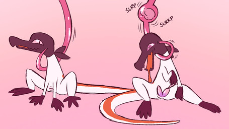 2_penises animal_genitalia animal_penis black_body bodily_fluids brain brain_removal cloaca drooling ear_penetration erection feral genitals gore hemipenes horizontal_cloaca intelligence_loss male mind_break mind_wipe multi_genitalia multi_penis organ_removal organs penetration penis pink_background ringed_eyes saliva simple_background solo spiral spiral_eyes unusual_penetration white_body clockstops3am conditional_dnp nintendo pokemon generation_7_pokemon pokemon_(species) salandit scalie shiny_pokemon hi_res