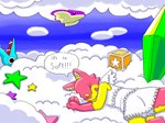 ambiguous_gender anthro clothed clothing dress eyes_closed female feral group sky skyscape text trio wings mimill3 kirby_(series) kirby_64:_the_crystal_shards nintendo maw_(kirby) pteran unknown_species english_text hi_res