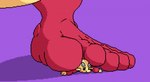 5_toes duo feet foot_focus humanoid_feet macro micro plantigrade solo_focus stepped_on stomped toes marblepan nintendo pokemon generation_5_pokemon mienfoo pokemon_(species) digital_media_(artwork)