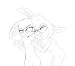 anthro big_teeth blush breasts duo female female/female hand_holding nude teasing foontanu disney zootopia dawn_bellwether judy_hopps bovid caprine lagomorph leporid mammal rabbit sheep absurd_res hi_res