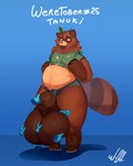 animal_genitalia anthro anthro_focus ball_fondling ball_worship balls belly big_balls big_sheath biped blue_background bottomwear brown_balls brown_body brown_ears brown_fur brown_inner_ear brown_nose brown_tail cheek_tuft clothed clothing countershade_fur countershade_torso countershading crop_top disembodied_hand facial_markings facial_tuft fluffy fondling front_view fully_sheathed fur genitals glistening glistening_balls glistening_body glistening_clothing glistening_fur glistening_genitalia gloves_(marking) green_bottomwear green_clothing green_shirt green_shorts green_topwear group head_markings hotpants huge_balls huge_sheath humanoid_hands hyper hyper_balls hyper_genitalia hyper_sheath ineffective_clothing leaf leaf_on_head leg_markings male male_focus markings mask_(marking) multicolored_body multicolored_fur muzzle_(marking) navel neck_tuft partially_clothed paws penis penis_poking_out ring_(marking) ringed_tail sheath sheath_play shirt shorts simple_background skimpy slightly_chubby slightly_chubby_male snout snout_markings socks_(marking) solo_focus standing striped_markings striped_tail stripes tail tail_markings tan_body tan_countershading tan_fur text thick_sheath thick_thighs three-quarter_view topwear tuft two_tone_tail wyth canid canine mammal raccoon_dog tanuki digital_media_(artwork) english_text full-length_portrait hi_res portrait