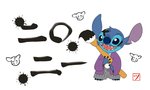 4_fingers asian_clothing blue_body blue_claws blue_eyes blue_fur blue_nose brush claws clothing east_asian_clothing fingers fur holding_object ink japanese_clothing notched_ear open_mouth open_smile paintbrush simple_background smile solo standing white_background mayoooon_626 disney lilo_and_stitch stitch_(lilo_and_stitch) alien bovid bovine cattle experiment_(lilo_and_stitch) mammal 2021 hi_res