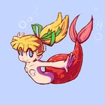 blonde_hair blue_background blue_eyes female fish_tail hair machine simple_background solo split_form underwater water young fupoo capcom mega_man_(series) megaman_(classic) roll_(mega_man) humanoid marine merfolk robot 1:1