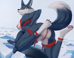 anthro areola breasts butt female fur harness looking_back nipples pawpads solo underpaw yellow_eyes yukkooart illumination_entertainment sing_(movie) porsha_crystal canid canine canis mammal wolf 2022 digital_media_(artwork) hi_res