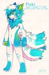 7_tails anthro blue_body blue_fur blue_hair blue_text claws digitigrade feet fur green_claws green_eyes green_inner_ear green_inner_ear_fluff green_markings green_nose green_pawpads hair hindpaw inner_ear_fluff male markings multi_tail multicolored_hair navel nude pawpads paws simple_background snout solo standing tail text tuft two_tone_hair white_background white_body white_fur white_hair falvie canid fionbri mammal 2013 character_name digital_drawing_(artwork) digital_media_(artwork) english_text model_sheet shaded simple_shading