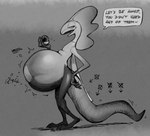 anthro belly big_belly dialogue digestion fatal_vore male male_pred mass_vore pokeball solo tail text thick_tail vore stalvelle nintendo pokemon fish generation_8_pokemon inteleon marine pokemon_(species) english_text hi_res monochrome