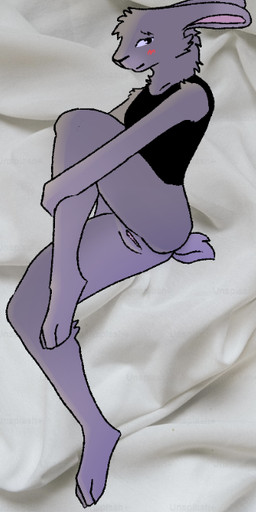 anthro bedroom_eyes blush brown_body brown_fur butt clothing crop_top female fur genitals long_ears looking_at_viewer narrowed_eyes nude pine161270 pose presenting presenting_vulva seductive shirt short_tail smile solo tail topwear vulva unknown_artist hare lagomorph leporid mammal digital_media_(artwork) pinup