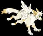 ambiguous_gender back_wings digitigrade eyelashes feathered_wings feathers feral fur green_eyes head_tuft pawpads paws simple_background smile snout solo tail transparent_background tuft whisker_spots white_body white_feathers wings yellow_body yellow_fur yellow_nose yellow_pawpads jaspering seraphim_(jaspering) angel canid canine canis domestic_dog mammal 2019 alpha_channel digital_drawing_(artwork) digital_media_(artwork) full-length_portrait portrait nonbinary_(lore)