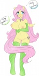 anthro anthrofied big_breasts blush breasts cutie_mark feathered_wings feathers female fur genitals gijinkafied green_eyes hair huge_breasts nipples pink_hair pussy simple_background solo tail text white_background wings yellow_body yellow_feathers yellow_fur tehbuttercookie friendship_is_magic hasbro my_little_pony mythology fluttershy_(mlp) equid equine mammal mythological_creature mythological_equine pegasus 2011 english_text hi_res