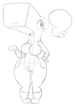 anthro breasts clothed clothing female hair ponytail simple_background solo sweater thick_thighs topwear white_background wide_hips unknown_artist nickelodeon spongebob_squarepants pearl_krabs aquatic cetacean mammal physeteroid sperm_whale toothed_whale whale hi_res monochrome