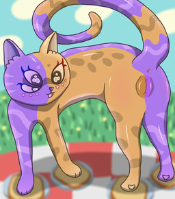 3_eyes anus bread female feral flower food fruit fusion genitals jelly_(food) legume multi_eye peanut_(food) picnic plant solo vulva felidflora jelly_jam_peanut alien domestic_cat felid feline felis mammal hi_res