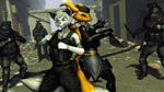 anthro female group knife military xpasha122x bandai_namco digimon warfare_machine fan_character maxine_(domibun) warfare_renamon canid canine digimon_(species) fox human mammal renamon 16:9 3d_(artwork) 4k absurd_res digital_media_(artwork) hi_res widescreen