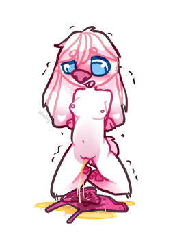 3_toes anthro arms_tied barefoot blue_eyes blush bodily_fluids bound breasts clothing feet female female_peeing genital_fluids genitals golden_shower hands_behind_back messy nipples nude pawpads peeing peeing_on_clothing peeing_on_ground pink_pawpads shaking shivering soles solo toes trembling urine urine_on_ground vulva watersports wet wet_clothing wetting white_body blushy_(artist) yoshiko_bunny lagomorph leporid mammal rabbit