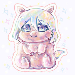 anime_style closed_smile diamond_(gem) female female_feral feral fur gem hair hooves mouth_closed multicolored_eyes multicolored_hair multicolored_tail overweight overweight_feral pink_body pink_fur rainbow_eyes rainbow_hair rainbow_tail simple_background sitting smile solo sparkles tail white_hooves young young_female young_feral yellowcottoncandy030 fluffy_pony elemental_creature fluffy_pony_(species) gem_creature mammal mineral_fauna 1:1 2025 digital_media_(artwork) hi_res