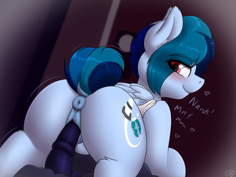 age_difference anatomically_correct anatomically_correct_genitalia anatomically_correct_vulva animal_genitalia animal_penis animal_vulva anus balls blue_body blue_feathers blush bodily_fluids bottomless butt clothed clothing cutie_mark dark dock_(anatomy) door duo equine_genitalia equine_penis equine_vulva erection exclamation_point eyebrow_through_hair eyebrows eyelashes feathered_wings feathers female female_focus female_on_top female_penetrated feral feral_on_feral first_person_view genital_fluids genitals hair heart_symbol inside looking_at_viewer looking_back lying male male/female male_on_bottom male_penetrating male_penetrating_female male_pov mature_female mature_feral medial_ring moan older_female on_back on_bottom on_top penetrating_pov penetration penile penile_penetration penis penis_in_vagina puffy_anus red_eyes reverse_cowgirl_position sex shirt short_hair short_tail smile solo_focus tail tank_top teal_hair text topwear translucent translucent_hair vaginal vaginal_fluids vaginal_penetration vulva wings younger_male stargazer hasbro my_little_pony mythology delta_vee fan_character equid equine mammal mythological_creature mythological_equine pegasus 2018 4:3 absurd_res digital_media_(artwork) hi_res shaded signature