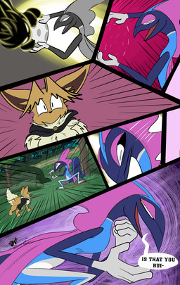 6_panel_comic ambiguous_gender anthro biped black_cape black_clothing black_eyes black_nose black_text brown_hair cape clothing day detailed_background dialogue egg fingers fluffy fluffy_tail group hair half-closed_eyes holding_egg holding_object inner_ear_fluff narrowed_eyes neck_tuft open_mouth open_smile outside paws plant quadruped smile speech_bubble standing tail text tongue tree trio tuft white_sclera zincxiron nintendo pokemon pokemon_mystery_dungeon spike_chunsoft virmir_(character) eevee generation_1_pokemon pokemon_(species) shiny_pokemon 2026 absurd_res comic english_text hi_res