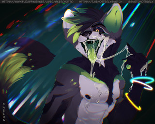 bodily_fluids cocky cocky_smile crazy_eyes dripping gesture glowstick hand_gesture mawplay middle_finger mouth_shot open_mouth saliva saliva_drip saliva_on_tongue saliva_string sketchy solo solo_in_panel sketchotterly sketchotto domestic_cat felid feline felis mammal absurd_res hi_res huge_filesize sketch