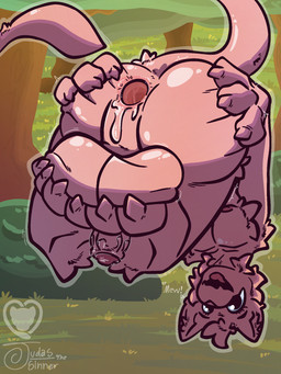 anthro anus balls big_balls big_butt blue_eyes bodily_fluids butt double_spread feet floating fluffy foot_focus foot_on_balls forest forest_background gaping gaping_anus genital_fluids genitals glistening glistening_balls glistening_butt glistening_genitalia grin grinning_at_viewer humanoid_genitalia humanoid_penis leaking leaking_precum male nature nature_background penis plant precum presenting presenting_anus presenting_balls presenting_hindquarters shaking_legs smile smiling_at_viewer solo spread_anus spread_legs spreading spreading_self thick_thighs tree upside_down judasthesinner nintendo pokemon generation_1_pokemon legendary_pokemon mew_(pokemon) pokemon_(species) 3:4 hi_res