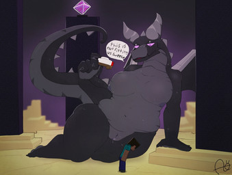 anthro areola bed bedroom_eyes big_breasts big_butt bodily_fluids breasts butt claws curvy_figure duo end_crystal feet female female_anthro furniture genital_fluids genitals glistening glistening_body glistening_breasts glistening_eyelids glistening_scales holding_object horn long_tail lying medium_breasts narrowed_eyes navel nipple_piercing nipples nude nude_anthro nude_female on_side piercing purple_areola purple_body purple_eyes purple_nipples scales seductive speech_bubble spikes tail teeth text the_end thick_thighs vaginal_fluids voluptuous vulva wide_hips wings aimskull european_mythology microsoft minecraft mojang mythology xbox_game_studios jean_(minecraft) steve_(minecraft) dragon ender_dragon human mammal mythological_creature mythological_scalie reptile scalie western_dragon 2025 digital_media_(artwork) english_text hi_res shaded signature