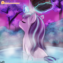 bath eyes_closed female feral hair horn hot_spring long_hair outside solo water lumineko 30_minute_art_challenge friendship_is_magic hasbro my_little_pony mythology starlight_glimmer_(mlp) equid equine mammal mythological_creature mythological_equine unicorn 1:1 meme