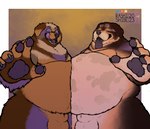 animal_genitalia belly duo fingers fur genitals loom male male/male overweight overweight_male sheath tag_team rashishibe canid canine canis domestic_dog mammal molosser mountain_dog saint_bernard hi_res