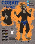 anthro blauered bovid caprine corvit goat hi_res male mammal model_sheet solo