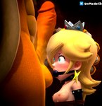 anthro big_penis blonde_hair blue_eyes breasts duo female female_on_anthro genitals hair human_focus male male/female not_furry_focus penis silver_crown small_breasts solo_focus onmodel3d mario_bros nintendo super_mario_galaxy bowser rosalina_(mario) human mammal 3d_(artwork) digital_media_(artwork) hi_res