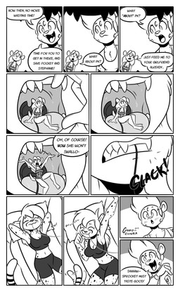 anthro anthro_pred anthro_prey border breasts cleavage clothed clothed_anthro clothed_female clothed_male clothing dialogue extreme_size_difference female female_pred female_prey group harness harness_only male midriff nude nude_anthro nude_female oral_vore purring size_difference sleep_vore sleeping stretching tail tail_motion tailwag text trio unaware_pred unaware_vore vore white_border gizmochinasa chinasa_lopp gizmo_(gizmochinasa) sprocket_(gizmochinasa) cheetah felid feline gerbil mammal murid pantherine rodent snow_leopard 2019 comic dated digital_drawing_(artwork) digital_media_(artwork) english_description english_text greyscale hi_res monochrome signature