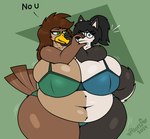 anthro big_breasts bra breasts clothing conjoined female huge_breasts lingerie overweight overweight_anthro overweight_female underwear pilot129 kayla_(lonnyk) accipitrid accipitriform avian bird canid canine canis domestic_dog eagle husky mammal nordic_sled_dog spitz 2024