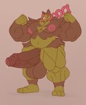 anthro areola balls biceps big_balls big_penis biped erection genitals huge_balls huge_penis hyper hyper_genitalia hyper_penis male musclegut muscular nipples nude pecs penis quads simple_background smile solo thick_thighs toxic_chain triceps wide_hips gabgbb nintendo pokemon canid canine generation_9_pokemon legendary_pokemon mammal okidogi pokemon_(species) 2023 digital_media_(artwork) hi_res