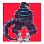 andromorph anthro anus body_hair facial_hair feet forked_tongue genitals humanoid_genitalia humanoid_pussy intersex looking_at_viewer paws pussy simple_background solo tail tongue yamatopawa komodo_dragon lizard monitor_lizard reptile scalie hi_res trans_(lore) trans_man_(lore)