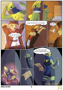 5_fingers anthro black_nose bottomwear breasts clothed clothed_anthro clothed_female clothed_male clothing dialogue duo female fingers fur green_body green_scales humanoid_hands male male/female map melee_weapon ninja nipples nude_to_clothed page_number pants pirate sai_(weapon) scales scarf shirt speech_bubble tan_body tan_fur text topwear warrior weapon kingdorkster caine_darby kohaku_momoichi bird_dog canid canine canis chameleon domestic_dog golden_retriever hunting_dog lizard mammal reptile retriever scalie 2026 absurd_res comic english_text hi_res