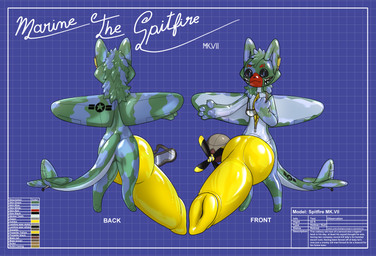 aircraft anthro big_butt big_penis black_sclera blue_background blue_pawpads bullet butt camo clothing ear_piercing erection eyewear facial_markings fingers genitals goggles green_body head_markings huge_penis hyper hyper_genitalia hyper_penis knot knotted_penis latex looking_at_viewer machine male markings muzzle_(marking) nude pawpads penis piercing propeller roundel simple_background skinsuit solo text tight_clothing unzipped vehicle wings yellow_insides yellow_penis zipper liltigerflare trapizoid aerocats project_c.a.t.s marine_the_spitfire domestic_cat felid feline felis living_aircraft living_machine living_vehicle mammal absurd_res digital_media_(artwork) english_text hi_res model_sheet
